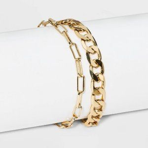 SUGAR FIX "Link Chain Bracelet" 2pc Set (Nickel Free) NEW!!!